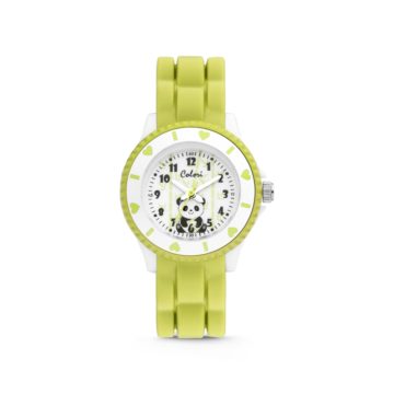 Colori Kidz 5 CLK112 Kinderhorloge met Pandabeer – Siliconen band – Ø 30 mm – Groen