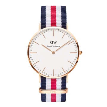 Daniel Wellington Horloge Classic Canterbury rosé-rood-wit-blauw 40 mm DW00100002