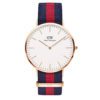Daniel Wellington Horloge Classic Oxford staal/nato rosekleurig-blauw-rood DW00100001