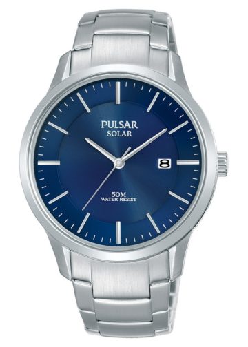 Pulsar herenhorloge Solar blauwe wijzerplaat 40 mm PX3159X1