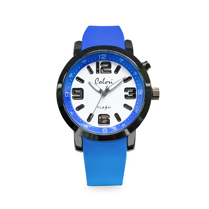 Colori Kinderhorloge Flash siliconen blauw 34 mm 5-CLK081