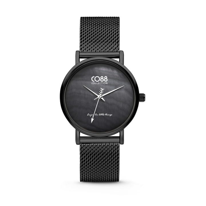 CO88 Collection 8CW-10053 - Horloge - mesh - zwart - ø 32 mm