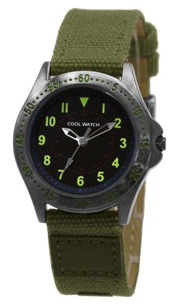 Coolwatch kinderhorloge 'Bolk' staal-canvas groen CW.255