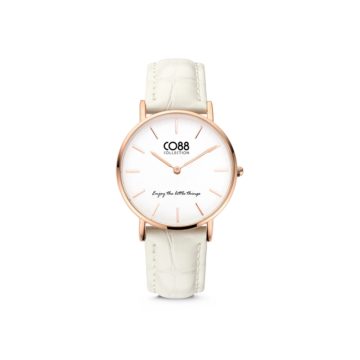 CO88 Collection Watches 8CW 10081 Horloge – Leren Band – Ø 32 mm – Rosékleurig