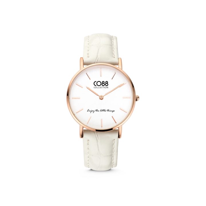 CO88 Collection Watches 8CW 10081 Horloge - Leren Band - Ø 32 mm - Rosékleurig