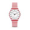 Colori Funtime 5 CLK103 Kinderhorloge met Strepen - Siliconen Band - Ø 34 mm - Rood