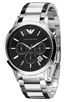 Emporio Armani Horloge Ranato staal zilverkleurig AR2434