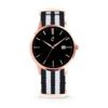 Colori Horloge Connaisseur staal/nylon zwart-wit 40 mm 5-COL500