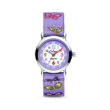 Colori Kidz 5 CLK109 Kinderhorloge met Vlinders – Kunststof Band – Ø 27 mm – Paars