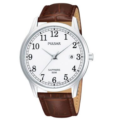 Pulsar Herenhorloge Leren band en Saffierglas PS9055X1