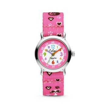 Colori Kidz 5 CLK110 Kinderhorloge met Katten – Kunststof Band – Ø 27 mm – Roze