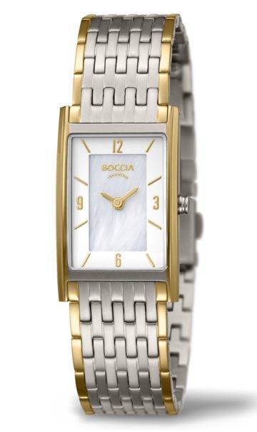 Boccia Horloge Titanium zilver- en goudkleurig 3212-09