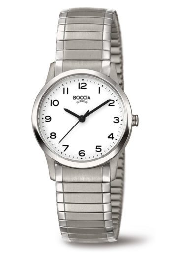 Boccia 3287-01 Horloge titanium zilverkleurig rekband 28 mm