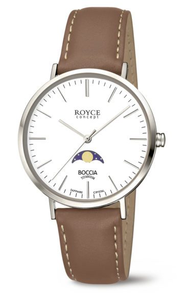 Boccia Horloge Royce Mondphase titanium-leder 3611-01