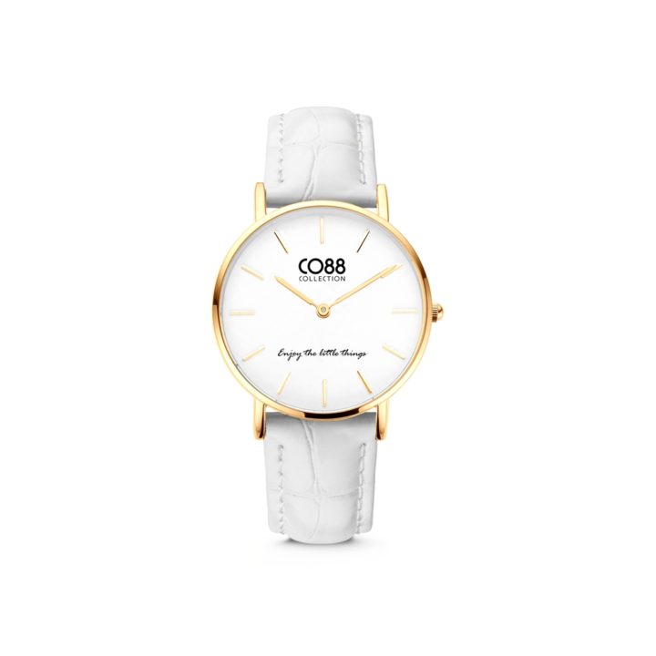 CO88 Collection Watches 8CW 10080 Horloge - Leren Band - Ø 32 mm - Goudkleurig