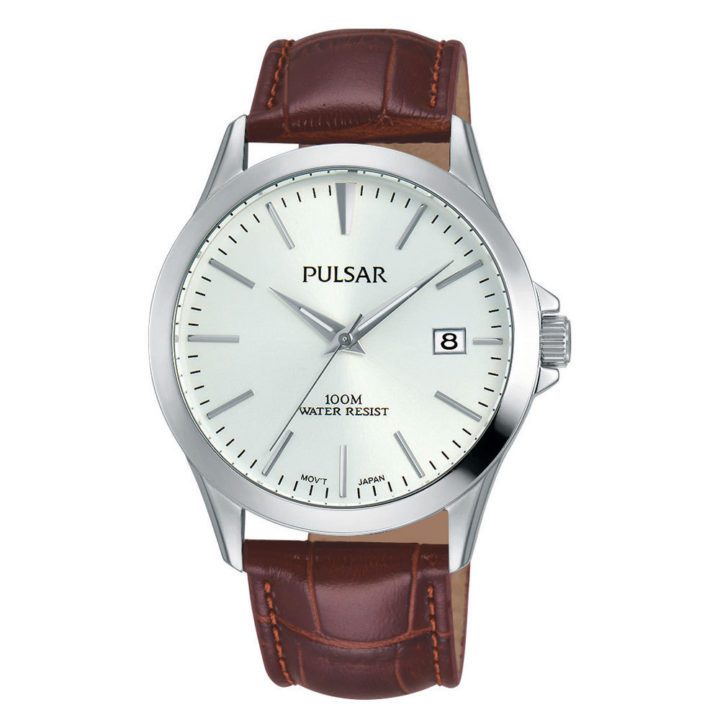 Pulsar Herenhorloge Bruine band PS9455X1