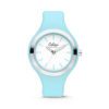 Colori Horloge Macaron staal/siliconen zilverkleurig-pastelblauw 44 mm 5-COL433