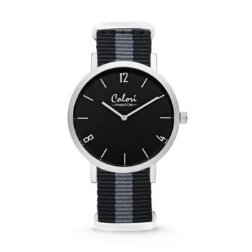 Colori Horloge Phantom staal/nylon zwart-grijs 42 mm 5-COL493