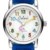 Colori Kinderhorloge Trompet staal/nylon blauw 28 mm 5-CLK063