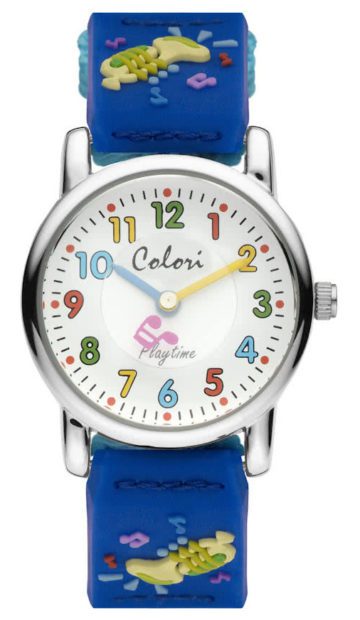 Colori Kinderhorloge Trompet staal/nylon blauw 28 mm 5-CLK063