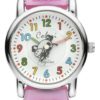 Colori Kinderhorloge Koe staal/nylon roze 28 mm 5-CLK065