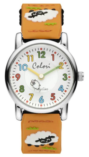 Colori kinderhorloge Schaap oranje-zwart 5-CLK068