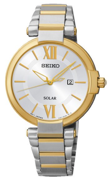 Seiko SUT154P1 Dameshorloge Goud- en zilverkleurig en Solar