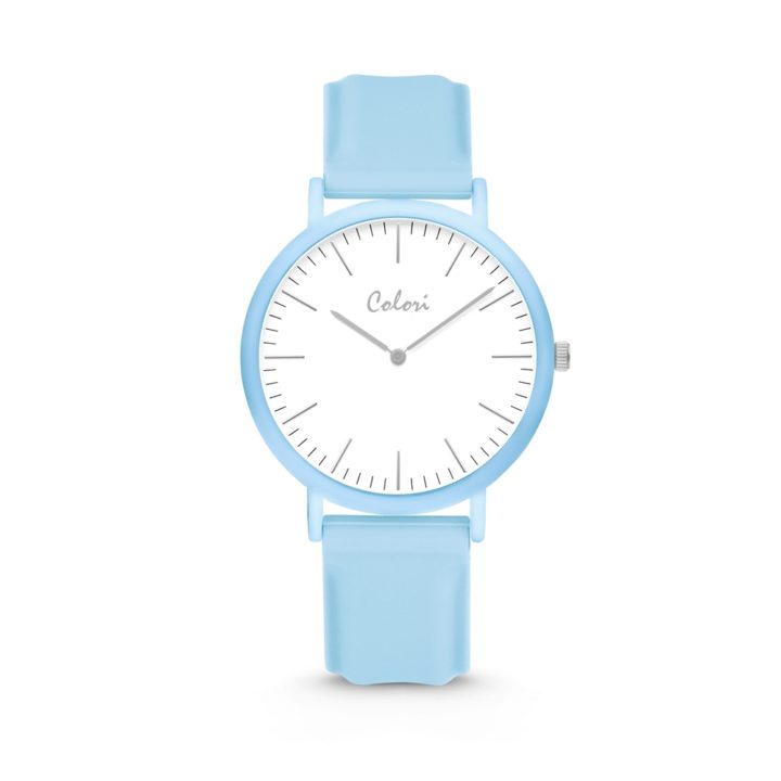 Colori Essentials 5 COL581 Horloge - Siliconen Band - Ø 40 mm - Blauw