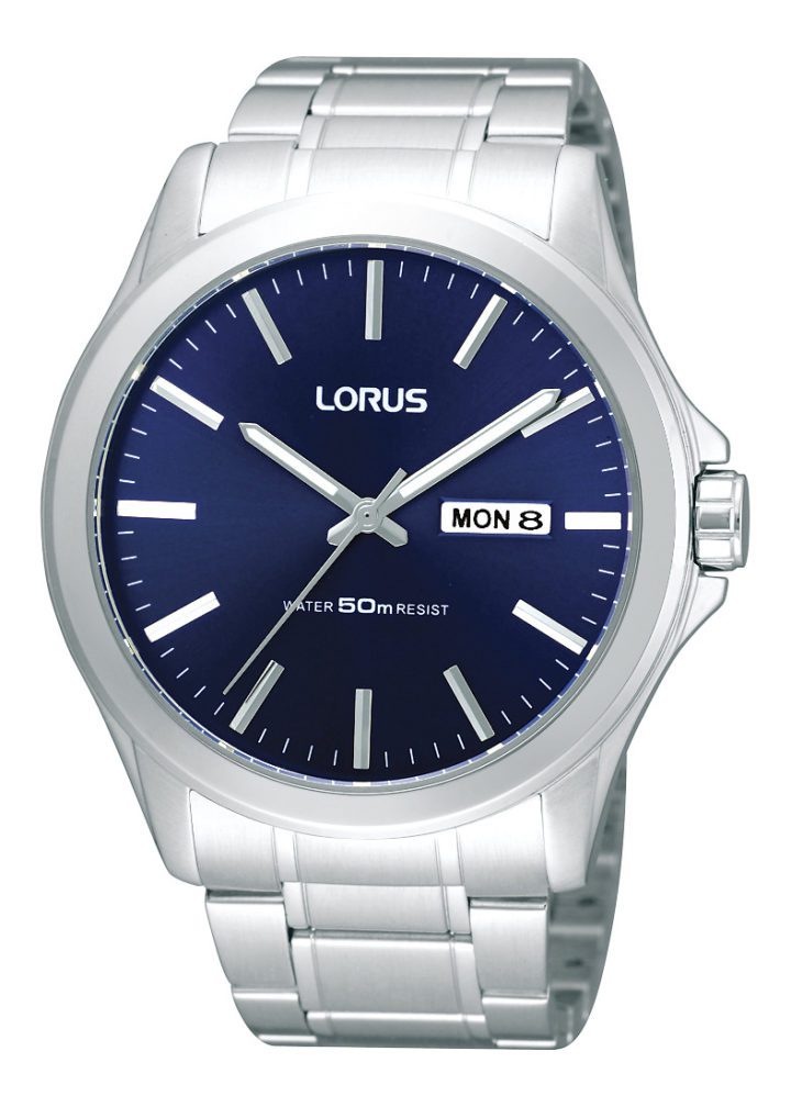 Lorus RXN65CX9 Herenhorloge staal zilverkleurig-blauw