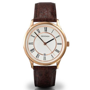 Sekonda Herenhorloge SEK.3269 PU Leder Rose Goudkleurig