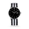 Colori Horloge Connaisseur staal/nylon zwart-wit 40 mm 5-COL498