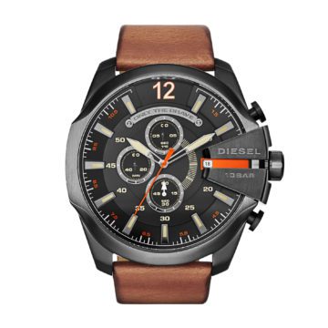 Diesel DZ4343 Horloge Mega Chief staal/leder