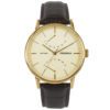 Prisma Herenhorloge P.1602 Lederen band Goudkleurig