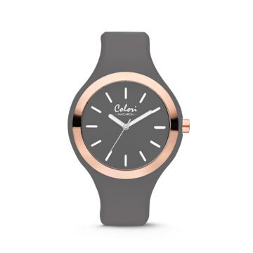 Colori Horloge Macaron staal/siliconen rosé-grijs 44 mm 5-COL501