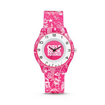 Colori kinderhorloge Funtime Muziek roze 34 mm 5-CLK040