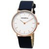 Prisma horloge staal/leder rosékleurig-blauw P.1621.606G