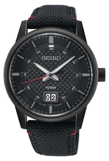 Seiko herenhorloge zwarte wijzerplaat 40,8 mm SUR271P1