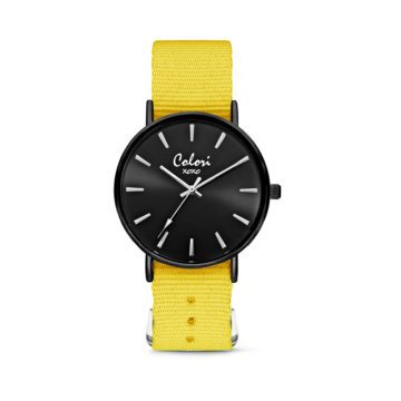 Colori XOXO 5 COL552 Horloge geschenkset met Armband – Nato Band – Ø 36 mm – Geel / Zwart