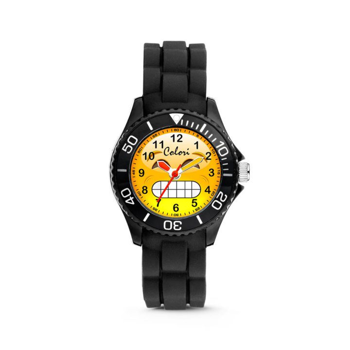 Colori 5-CLK070 kinderhorloge Happy Smile zwart 30 mm