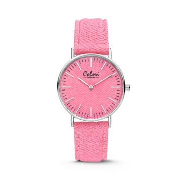 Colori Horloge Denim staal/denim roze 36 mm 5-COL420
