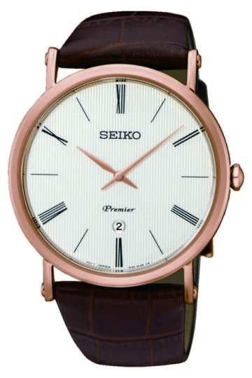 Seiko Herenhorloge Premier saffierglas rosé SKP398P1