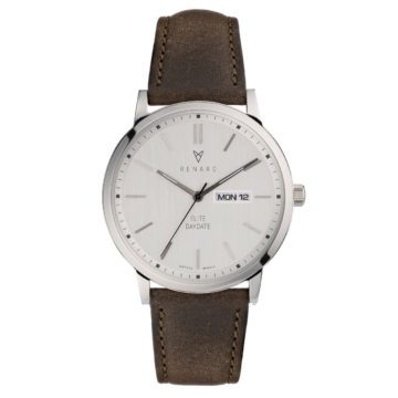 Renard Horloge RD381SS10OGR Elite Day Date Silver Dark Olive