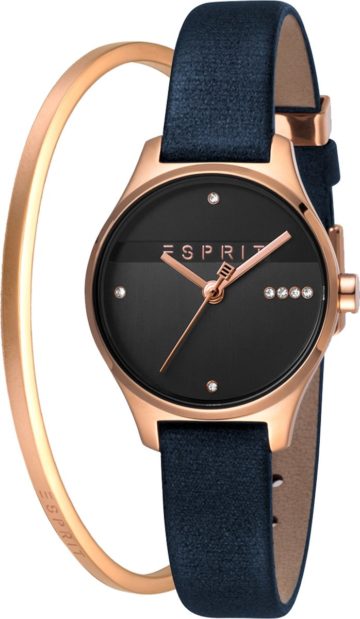 Esprit ES1L054L0045 Horloge + Armband Essential Glam Set 28 mm rosekleurig-blauw