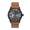 Diesel DZ1764 Horloge Rasp staal/leder zwart-bruin 53 mm
