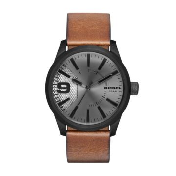 Diesel DZ1764 Horloge Rasp staal/leder zwart-bruin 53 mm