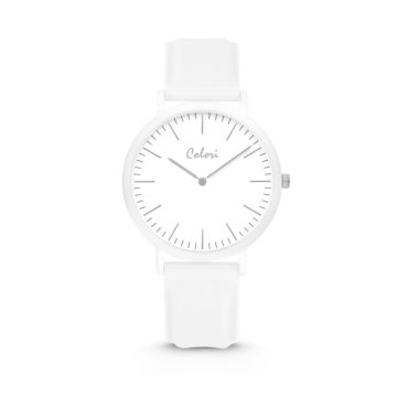 Colori Essentials 5 COL579 Horloge – Siliconen Band – Ø 40 mm – Wit