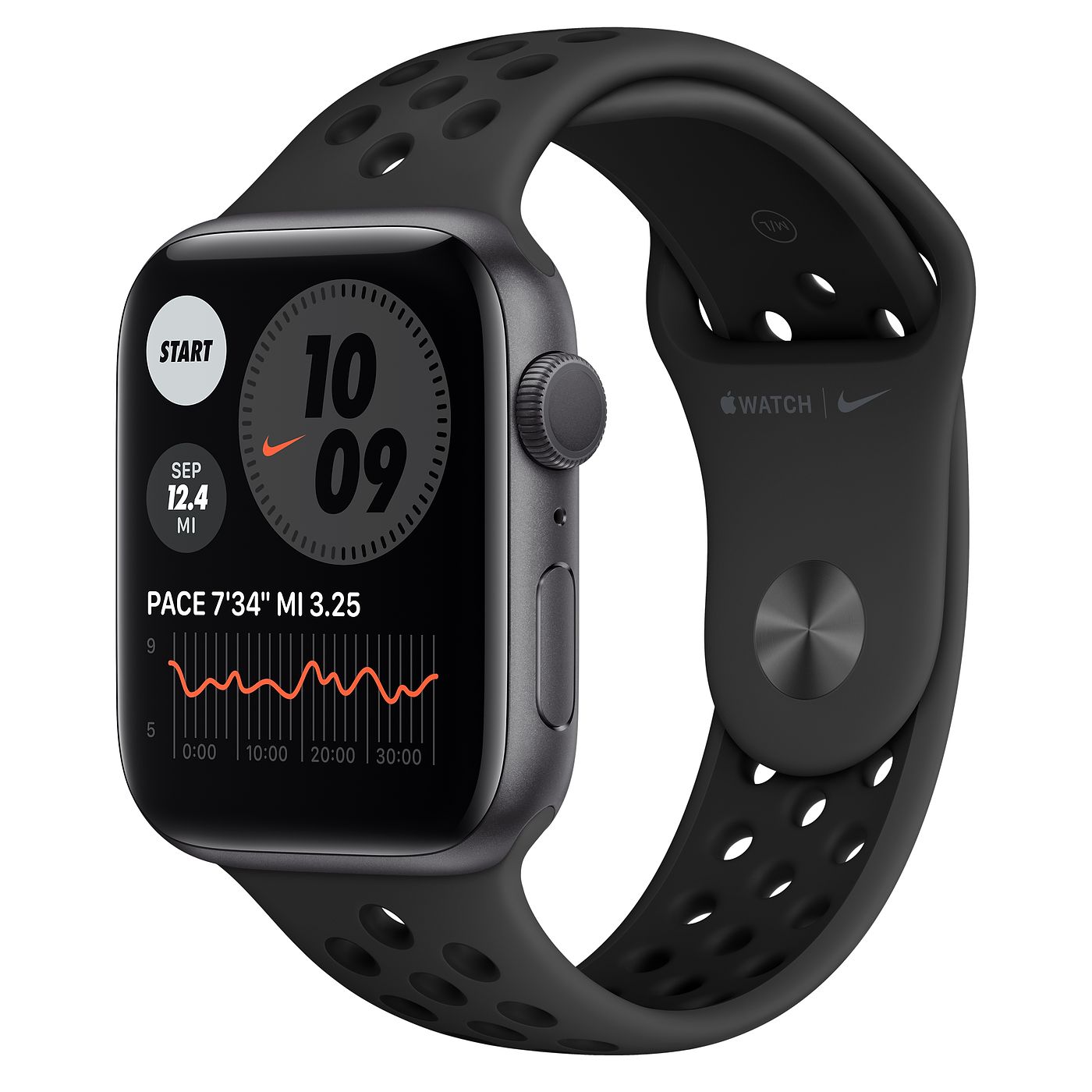 Apple Watch Nike Series 6 GPS 44mm Space Gray Aluminum with Anthracite Black Sport Band A2292