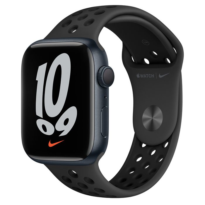 Apple Watch Nike Series 7 GPS 45mm Midnight Aluminum with Nike Black Sport Band A2474