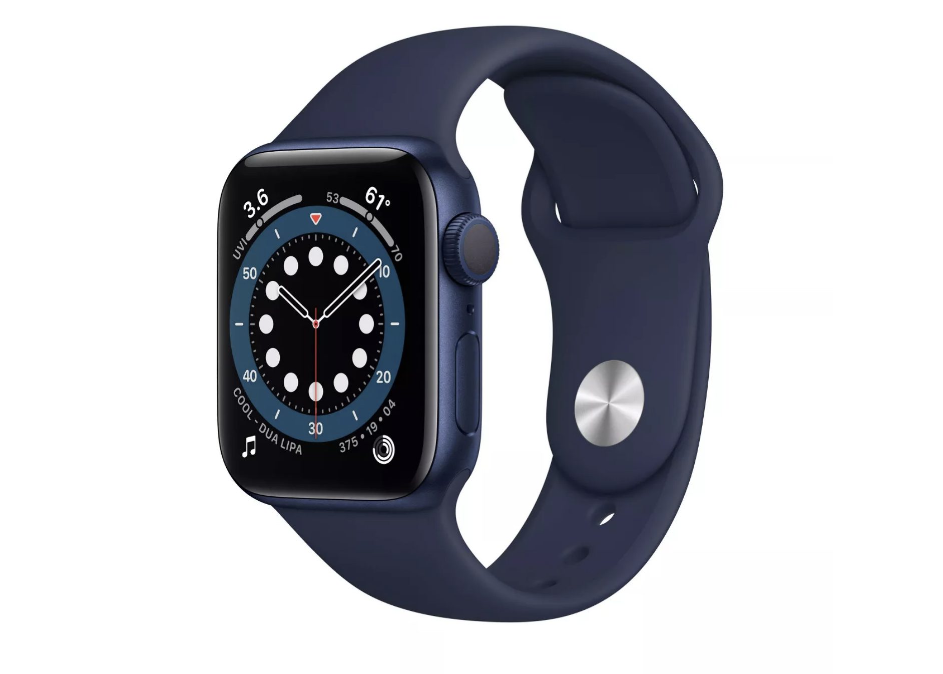 Apple Watch Series 6 GPS 44mm Blue Aluminum with Deep Navy Sport Band A2292