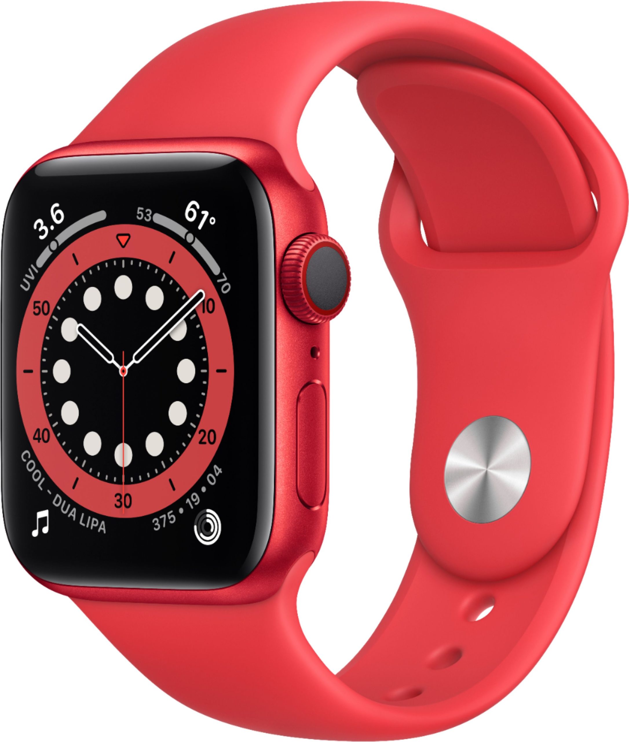 Apple Watch Series 6 GPS + Cellular 40mm (PRODUCT)RED Aluminum with (PRODUCT)RED Sport Band A2293